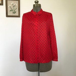 VINTAGE 80s Lady Devon Collared Button-down Blouse